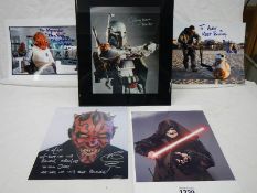 Five Star Wars signed pictures including Boba Fett - Jeremy Bullock.