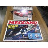 A mint in box Mecanno 822 Space 2501 set and a boxed Mattel Sentron 9 Porsche 928 GT remote control