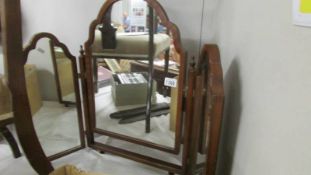 A mahogany framed triple dressing table mirror. (collect only).