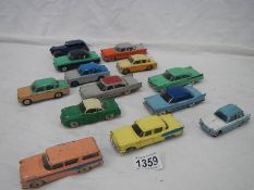 A good selection of 1950/60's Dinky saloon cars including two tone and American models.