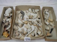 A large quantity of 19th century clay pipes and bowls including Queen Victoria, General Gordon,