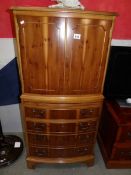 A walnut drawer base drinks cabinet. (collect only).