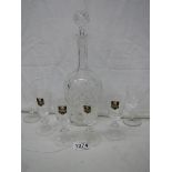 A set of 6 Edinburgh crystal glasses and a decanter all in good condition.