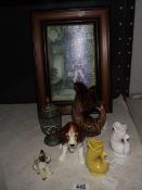 A Sylvac spaniel, 3 glug jugs etc.