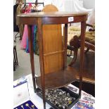 An Edwardian inlaid oval side table (collect only).