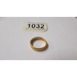 A 22ct gold wedding ring, 5.1 grams, size N.