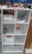 A shelf compartment and quantity of china etc