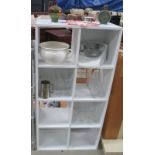 A shelf compartment and quantity of china etc