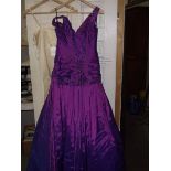 2 bridesmaids/prom dresses/gowns, purple size 10, chardonnay age 10.