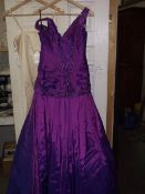 2 bridesmaids/prom dresses/gowns, purple size 10, chardonnay age 10.