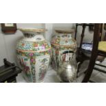 A pair of large 20th century Chinese vases. (collect only).