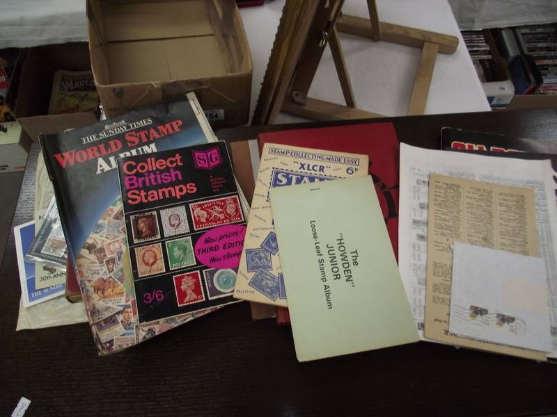 A box of stamp albums and loose stamps. - Image 2 of 3