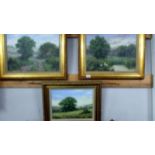 A pair of gilt framed landscape oils on canvas,