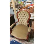 A mahogany framed gentleman's chair. (collect only).