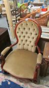 A mahogany framed gentleman's chair. (collect only).