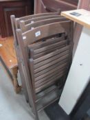 4 wooden folding chairs