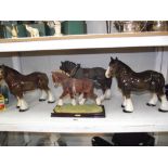 4 shire horses by various makers.
