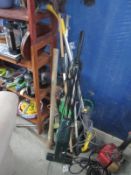 A quantity of garden tools,