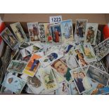 A box of approximately 2,000 cigarette cards including Wills, Gallagher, Players. Carrerras etc.