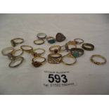 Approximately 20 yellow and white metal rings.