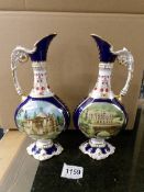 2 Royal Crown Derby 'Chatsworth' ewers, one a/f (chip and crack to spout).