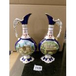 2 Royal Crown Derby 'Chatsworth' ewers, one a/f (chip and crack to spout).