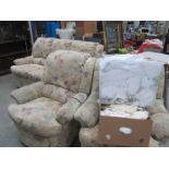 A three piece suite including one electric recliner
