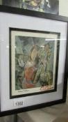 A framed and glazed Picasso print from galerie Vallouris,