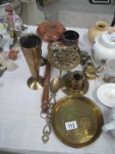 A large quantity of small brass items etc