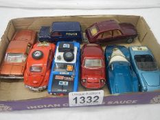 Eight 1970's Corgi cars, all in good condition.