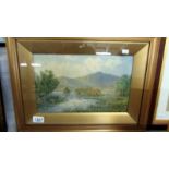 A framed and glazed watercolour 'Lake District' signed William Taylor Longmire, image 33 x 20 cm.