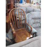 An oak rocking chair