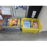Two boxes of National Geographic magazines
