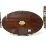 A good quality oval drinks tray with gallery.