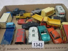 A quantity of 1960's playworn vehicles including mechanical Vauxhall Velox, approximately 15.