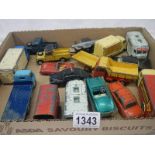 A quantity of 1960's playworn vehicles including mechanical Vauxhall Velox, approximately 15.