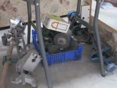 A quantity of old lathe parts etc