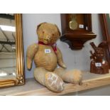 An old 'plush' Teddy bear, a/f.