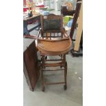 A Victorian metamorphic high chair/rocker.