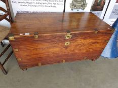 A huge mahogany box with brass fittings, (collect only).