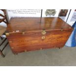 A huge mahogany box with brass fittings, (collect only).