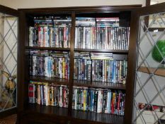 Three shelves of DVD's.