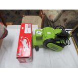 A Guilo electric planer and a boxed foot pump