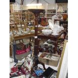 A mahogany torchere/plant stand on tripod base (collect only).