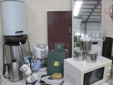 A large quantity of mainly kitchen items incuding cannisters, filter coffee maker ,