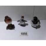 A Beswick robin, a Goebel tit and a Danish bird.