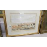 A framed and glazed watercolour 'Castle Combe Town Bridge', signed David Webb. image 40 x 28 cm.