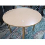 A circular dining table