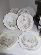 7 Royal Doulton 'Wind in the Willows' collector's plates from original art work by Christina