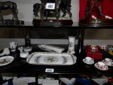 A mixed lot of porcelain including Coalport Ming Rose, Coalport miniatures etc.